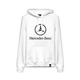Женская толстовка хлопок с принтом Logo Mercedes-Benz в Екатеринбурге, френч-терри, мягкий теплый начес внутри (100% хлопок) | карман-кенгуру, эластичные манжеты и нижняя кромка, капюшон с подкладом и шнурком | mercedes | mercedes benz | логотип mercedes | логотип mercedes benz | логотип мерседерс бенс | мерен | мерседерс | мерседерс бенс