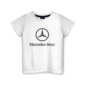 Детская футболка хлопок с принтом Logo Mercedes-Benz в Екатеринбурге, 100% хлопок | круглый вырез горловины, полуприлегающий силуэт, длина до линии бедер | mercedes | mercedes benz | логотип mercedes | логотип mercedes benz | логотип мерседерс бенс | мерен | мерседерс | мерседерс бенс