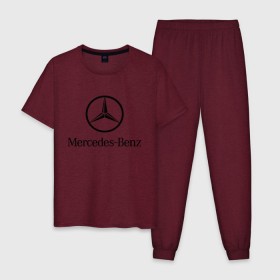 Мужская пижама хлопок с принтом Logo Mercedes-Benz в Екатеринбурге, 100% хлопок | брюки и футболка прямого кроя, без карманов, на брюках мягкая резинка на поясе и по низу штанин
 | mercedes | mercedes benz | логотип mercedes | логотип mercedes benz | логотип мерседерс бенс | мерен | мерседерс | мерседерс бенс