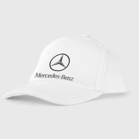 Детская бейсболка с принтом Logo Mercedes-Benz в Екатеринбурге, 100% хлопок | классический козырек, металлическая застежка-регулятор размера | Тематика изображения на принте: mercedes | mercedes benz | логотип mercedes | логотип mercedes benz | логотип мерседерс бенс | мерен | мерседерс | мерседерс бенс