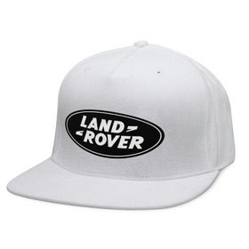 Кепка снепбек с прямым козырьком с принтом Land Rover logo в Екатеринбурге, хлопок 100% |  | land rove | автомобиль land rove | автомобиль ланд ровер | ланд ровер