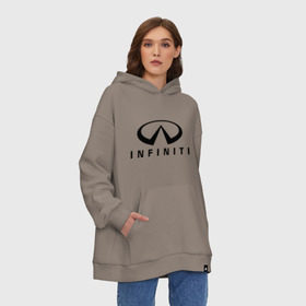 Худи SuperOversize хлопок с принтом Infiniti logo в Екатеринбурге, 70% хлопок, 30% полиэстер, мягкий начес внутри | карман-кенгуру, эластичная резинка на манжетах и по нижней кромке, двухслойный капюшон
 | infiniti автомобиль | автомобиль инфинити | инфинити | логотип infiniti | логотип инфинити