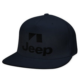 Кепка снепбек с прямым козырьком с принтом Jeep logo в Екатеринбурге, хлопок 100% |  | jeep | автомобиль jeep | автомобиль джип | джип | логотип jeep | логотип джип