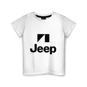 Детская футболка хлопок с принтом Jeep logo в Екатеринбурге, 100% хлопок | круглый вырез горловины, полуприлегающий силуэт, длина до линии бедер | Тематика изображения на принте: jeep | автомобиль jeep | автомобиль джип | джип | логотип jeep | логотип джип
