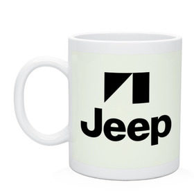 Кружка с принтом Jeep logo в Екатеринбурге, керамика | объем — 330 мл, диаметр — 80 мм. Принт наносится на бока кружки, можно сделать два разных изображения | Тематика изображения на принте: jeep | автомобиль jeep | автомобиль джип | джип | логотип jeep | логотип джип