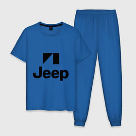 Мужская пижама хлопок с принтом Jeep logo в Екатеринбурге, 100% хлопок | брюки и футболка прямого кроя, без карманов, на брюках мягкая резинка на поясе и по низу штанин
 | jeep | автомобиль jeep | автомобиль джип | джип | логотип jeep | логотип джип