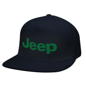 Кепка снепбек с прямым козырьком с принтом Logo Jeep в Екатеринбурге, хлопок 100% |  | jeep | автомобиль jeep | автомобиль джип | джип | логотип jeep | логотип джип