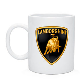 Кружка с принтом Lamborghini logo в Екатеринбурге, керамика | объем — 330 мл, диаметр — 80 мм. Принт наносится на бока кружки, можно сделать два разных изображения | Тематика изображения на принте: lamborghini | автомобиль lamborghini | ламборджини | ламборджини автомобиль | логотип lamborghini | логотип ламборджини
