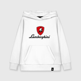 Детская толстовка хлопок с принтом Logo lamborghini в Екатеринбурге, 100% хлопок | Круглый горловой вырез, эластичные манжеты, пояс, капюшен | Тематика изображения на принте: lamborghini | автомобиль lamborghini | ламборджини | ламборджини автомобиль | логотип lamborghini | логотип ламборджини