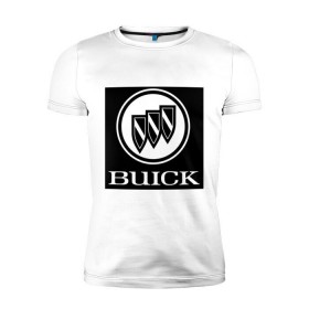Мужская футболка премиум с принтом Buick лого в Екатеринбурге, 92% хлопок, 8% лайкра | приталенный силуэт, круглый вырез ворота, длина до линии бедра, короткий рукав | buick | автомобиль buick | логотип buick