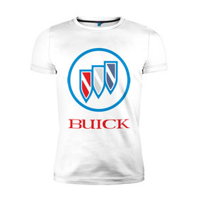 Мужская футболка премиум с принтом Logo buick в Екатеринбурге, 92% хлопок, 8% лайкра | приталенный силуэт, круглый вырез ворота, длина до линии бедра, короткий рукав | buick | автомобиль buick | логотип buick