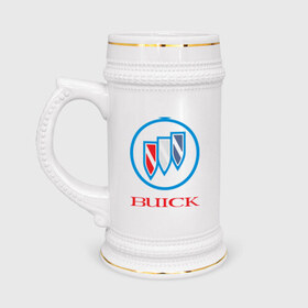 Кружка пивная с принтом Logo buick в Екатеринбурге,  керамика (Материал выдерживает высокую температуру, стоит избегать резкого перепада температур) |  объем 630 мл | buick | автомобиль buick | логотип buick