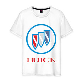 Мужская футболка хлопок с принтом Logo buick в Екатеринбурге, 100% хлопок | прямой крой, круглый вырез горловины, длина до линии бедер, слегка спущенное плечо. | buick | автомобиль buick | логотип buick