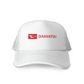 Кепка тракер с сеткой с принтом Daihatsu logo в Екатеринбурге, трикотажное полотно; задняя часть — сетка | длинный козырек, универсальный размер, пластиковая застежка | daihatsu | автомобиль daihatsu | логотип daihatsu