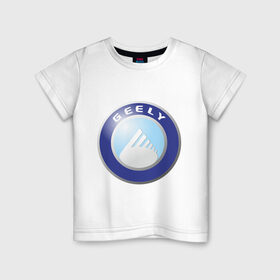Детская футболка хлопок с принтом Geely logo в Екатеринбурге, 100% хлопок | круглый вырез горловины, полуприлегающий силуэт, длина до линии бедер | geely | автомобиль geely | автомобиль джили | джили | логотип geely | логотип джили