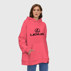 Худи SuperOversize хлопок с принтом Lexus logo в Екатеринбурге, 70% хлопок, 30% полиэстер, мягкий начес внутри | карман-кенгуру, эластичная резинка на манжетах и по нижней кромке, двухслойный капюшон
 | lexus | автобренды | автолюбителям | бренд | лексус | логотип