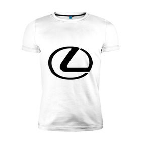 Мужская футболка премиум с принтом Logo lexus в Екатеринбурге, 92% хлопок, 8% лайкра | приталенный силуэт, круглый вырез ворота, длина до линии бедра, короткий рукав | lexus | автобренды | автолюбителям | бренд | лексус | логотип