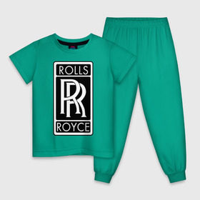 Детская пижама хлопок с принтом Rolls-Royce в Екатеринбурге, 100% хлопок |  брюки и футболка прямого кроя, без карманов, на брюках мягкая резинка на поясе и по низу штанин
 | Тематика изображения на принте: rolls royce | rr | автобренды | автолюбителям | бренд | логотип | ролл ройс | ролс ройс