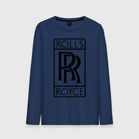 Мужской лонгслив хлопок с принтом Rolls-Royce logo в Екатеринбурге, 100% хлопок |  | rolls royce | rr | автобренды | автолюбителям | бренд | логотип | ролл ройс | ролс ройс
