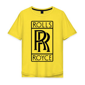 Мужская футболка хлопок Oversize с принтом Rolls-Royce logo в Екатеринбурге, 100% хлопок | свободный крой, круглый ворот, “спинка” длиннее передней части | rolls royce | rr | автобренды | автолюбителям | бренд | логотип | ролл ройс | ролс ройс