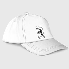 Бейсболка с принтом Rolls-Royce logo в Екатеринбурге, 100% хлопок | классический козырек, металлическая застежка-регулятор размера | Тематика изображения на принте: rolls royce | rr | автобренды | автолюбителям | бренд | логотип | ролл ройс | ролс ройс