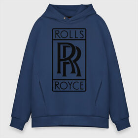 Мужское худи Oversize хлопок с принтом Rolls-Royce logo в Екатеринбурге, френч-терри — 70% хлопок, 30% полиэстер. Мягкий теплый начес внутри —100% хлопок | боковые карманы, эластичные манжеты и нижняя кромка, капюшон на магнитной кнопке | rolls royce | rr | автобренды | автолюбителям | бренд | логотип | ролл ройс | ролс ройс