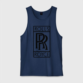 Мужская майка хлопок с принтом Rolls-Royce logo в Екатеринбурге, 100% хлопок |  | rolls royce | rr | автобренды | автолюбителям | бренд | логотип | ролл ройс | ролс ройс