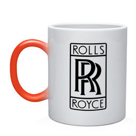 Кружка хамелеон с принтом Rolls-Royce logo в Екатеринбурге, керамика | меняет цвет при нагревании, емкость 330 мл | Тематика изображения на принте: rolls royce | rr | автобренды | автолюбителям | бренд | логотип | ролл ройс | ролс ройс