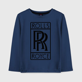 Детский лонгслив хлопок с принтом Rolls-Royce logo в Екатеринбурге, 100% хлопок | круглый вырез горловины, полуприлегающий силуэт, длина до линии бедер | rolls royce | rr | автобренды | автолюбителям | бренд | логотип | ролл ройс | ролс ройс