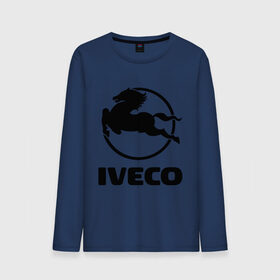 Мужской лонгслив хлопок с принтом Iveco в Екатеринбурге, 100% хлопок |  | Тематика изображения на принте: iveco | автобренды | автолюбителям | бренд | ивеко | логотип