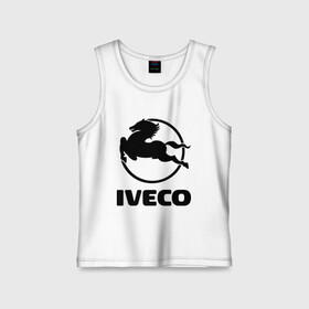 Детская майка хлопок с принтом Iveco в Екатеринбурге,  |  | Тематика изображения на принте: iveco | автобренды | автолюбителям | бренд | ивеко | логотип