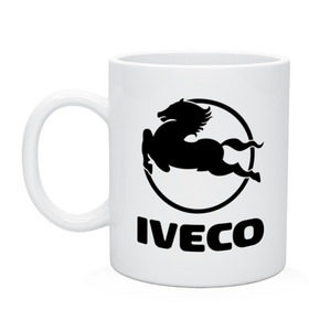 Кружка с принтом Iveco в Екатеринбурге, керамика | объем — 330 мл, диаметр — 80 мм. Принт наносится на бока кружки, можно сделать два разных изображения | Тематика изображения на принте: iveco | автобренды | автолюбителям | бренд | ивеко | логотип