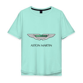 Мужская футболка хлопок Oversize с принтом Aston Martin logo в Екатеринбурге, 100% хлопок | свободный крой, круглый ворот, “спинка” длиннее передней части | Тематика изображения на принте: aston martin | автобренды | автолюбителям | астин мартин | астон мартин | бренд | для автовладельцев | для автолюбителей | логотип