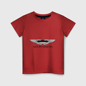Детская футболка хлопок с принтом Logo Aston Martin в Екатеринбурге, 100% хлопок | круглый вырез горловины, полуприлегающий силуэт, длина до линии бедер | aston martin | автобренды | автолюбителям | астин мартин | астон мартин | бренд | для автовладельцев | для автолюбителей | логотип