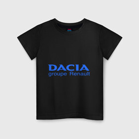 Детская футболка хлопок с принтом Dacia в Екатеринбурге, 100% хлопок | круглый вырез горловины, полуприлегающий силуэт, длина до линии бедер | dacia | автобренды | автолюбителям | бренд | дачия | для автовладельцев | для автолюбителей | логотип