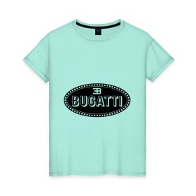 Женская футболка хлопок с принтом Bugatti logo в Екатеринбурге, 100% хлопок | прямой крой, круглый вырез горловины, длина до линии бедер, слегка спущенное плечо | bugati | bugatti | автобренды | автолюбителям | бренд | бугати | бугатти | для автовладельцев | для автолюбителей | логотип