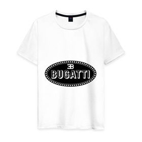 Мужская футболка хлопок с принтом Bugatti logo в Екатеринбурге, 100% хлопок | прямой крой, круглый вырез горловины, длина до линии бедер, слегка спущенное плечо. | bugati | bugatti | автобренды | автолюбителям | бренд | бугати | бугатти | для автовладельцев | для автолюбителей | логотип