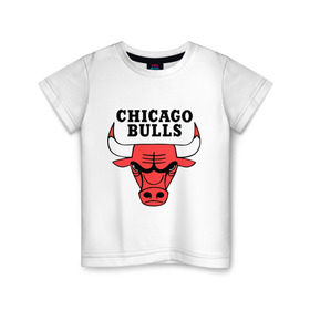 Детская футболка хлопок с принтом Chicago bulls logo в Екатеринбурге, 100% хлопок | круглый вырез горловины, полуприлегающий силуэт, длина до линии бедер | chicago bulls | newtop | swag | swag style | toplanding | одежда сваг | сваг | сваг стиль | свег | свог | свэг | чикаго булз