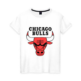 Женская футболка хлопок с принтом Chicago bulls logo в Екатеринбурге, 100% хлопок | прямой крой, круглый вырез горловины, длина до линии бедер, слегка спущенное плечо | chicago bulls | newtop | swag | swag style | toplanding | одежда сваг | сваг | сваг стиль | свег | свог | свэг | чикаго булз