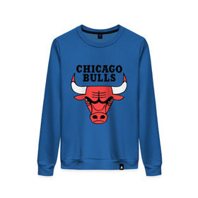 Женский свитшот хлопок с принтом Chicago bulls logo в Екатеринбурге, 100% хлопок | прямой крой, круглый вырез, на манжетах и по низу широкая трикотажная резинка  | chicago bulls | newtop | swag | swag style | toplanding | одежда сваг | сваг | сваг стиль | свег | свог | свэг | чикаго булз