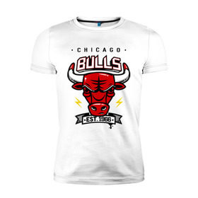 Мужская футболка премиум с принтом Chicago bulls swag в Екатеринбурге, 92% хлопок, 8% лайкра | приталенный силуэт, круглый вырез ворота, длина до линии бедра, короткий рукав | булс | чикаго