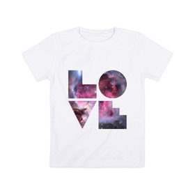 Детская футболка хлопок с принтом Galaxy love в Екатеринбурге, 100% хлопок | круглый вырез горловины, полуприлегающий силуэт, длина до линии бедер | Тематика изображения на принте: 