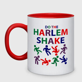 Кружка двухцветная с принтом Do The Harlem Shake в Екатеринбурге, керамика | объем — 330 мл, диаметр — 80 мм. Цветная ручка и кайма сверху, в некоторых цветах — вся внутренняя часть | do the harlem shake | harlem shake
