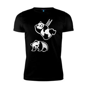 Мужская футболка премиум с принтом Панда WWF Wrestling Challenge в Екатеринбурге, 92% хлопок, 8% лайкра | приталенный силуэт, круглый вырез ворота, длина до линии бедра, короткий рукав | панда
