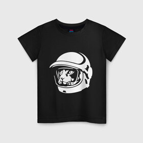 Детская футболка хлопок с принтом Кот космонавт в Екатеринбурге, 100% хлопок | круглый вырез горловины, полуприлегающий силуэт, длина до линии бедер | космонавт | кот | коты | кошки | скафандр