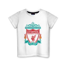 Детская футболка хлопок с принтом Liverpool logo в Екатеринбурге, 100% хлопок | круглый вырез горловины, полуприлегающий силуэт, длина до линии бедер | ливерпуль