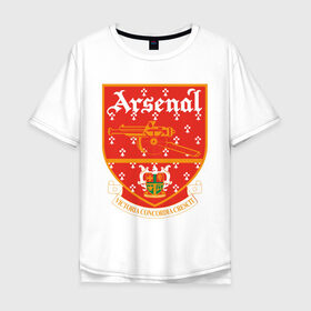Мужская футболка хлопок Oversize с принтом Арсенал Лондон в Екатеринбурге, 100% хлопок | свободный крой, круглый ворот, “спинка” длиннее передней части | арсенал