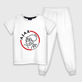 Детская пижама хлопок с принтом ФК Аякс в Екатеринбурге, 100% хлопок |  брюки и футболка прямого кроя, без карманов, на брюках мягкая резинка на поясе и по низу штанин
 | ajax | аякс | болельщикам | для болельщиков | фк | футбол | футбольные клубы