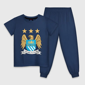 Детская пижама хлопок с принтом Манчестер Сити в Екатеринбурге, 100% хлопок |  брюки и футболка прямого кроя, без карманов, на брюках мягкая резинка на поясе и по низу штанин
 | manchester city | болельщикам | для болельщиков | манчестер сити | фк | футбол | футбольные клубы