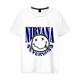 Мужская футболка хлопок с принтом Nevermind Nirvana в Екатеринбурге, 100% хлопок | прямой крой, круглый вырез горловины, длина до линии бедер, слегка спущенное плечо. | kurt kobain | nirvana | курт кобейн | музыкальные группы | нирвана | рок группы